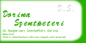 dorina szentpeteri business card