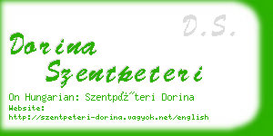 dorina szentpeteri business card
